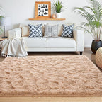 Beglad Shag Rugs for Living Room, Beige Area Rugs 5x7 Feet Upgrade Anti-Skid Modern Minimalist Style Memory Foam Rugs for Bedroom, Indoor Carpet Suitable for Boys Teens Room Decor