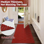 jxgzyy Christmas Door Mat Indoor Entrance, 3'11" x 2'8" Heavy Duty Red Carpet Runner, Non Slip Christmas Rug for Entryway, Patio, Garage, Holiday Decor, Party