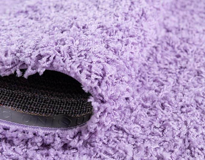 Unique Loom Solid Shag Collection Area Rug (7' 1" x 10' Rectangle, Lilac)