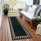 OJIA Easy Jute Runner Rug, 2x6 Kitchen Runner Washable Rug Runners for Hallways Farmhouse Checkered Carpet, Non-Slip Indoor Outdoor Runner Modern Door Mat for Entry Front Door Entryway Porch