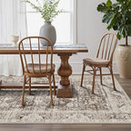 LUMI 4x6 Washable Area Rug for Living Room, Ultra Soft Traditional Vintage Rugs Non Slip with Rubber Backing, Low Profile, High Traffic, Stain Resistant Carpets, Ideal for Bedroom, Dining Room, Indoor