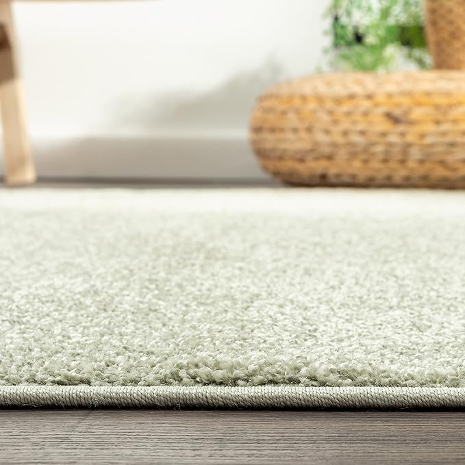 JONATHAN Y Haze Solid Low-Pile Green Indoor Area Rug 8x10, Coastal,Bohemian,Minimalist,Classic, Easy-Cleaning for Living Room,Bedroom,Kitchen,Pet Friendly,Non-Shedding (SEU100O-8)