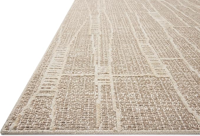 Loloi Amber Lewis Bexley Collection BEX-05 Mushroom/Natural 2'-7" x 10'-0" Runner Rug Neutral, Textured, Living, Bedroom, Dining, Carpet