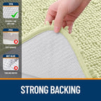 OLANLY Bathroom Rugs 24x16, Extra Soft Absorbent Chenille Bath Rugs, Rubber Backing Quick Dry, Machine Washable Bath Mats for Bathroom Floor, Tub and Shower, Home Decor Accessories, Vanilla