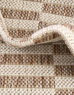 Unique Loom Outdoor Striped Collection Area Rug - Striped (2' x 3' 1" Rectangle Taupe/Ivory)