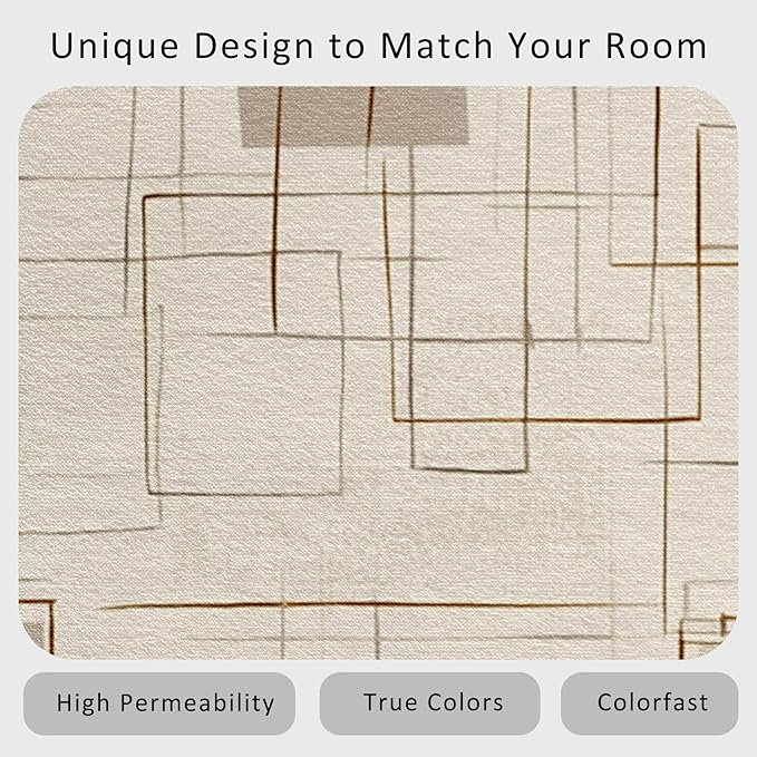Geometric Rug, Washable 5x6 Rug for Living Room, Modern Abstract Patterned Indoor Carpet, Geometric Decor for Home, Bedroom, Soft Non Slip Thin Design FER57