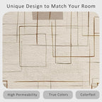 Geometric Rug, Washable 4x6 Rug for Living Room, Modern Abstract Patterned Indoor Carpet, Geometric Decor for Home, Bedroom, Soft Non Slip Thin Design FER56