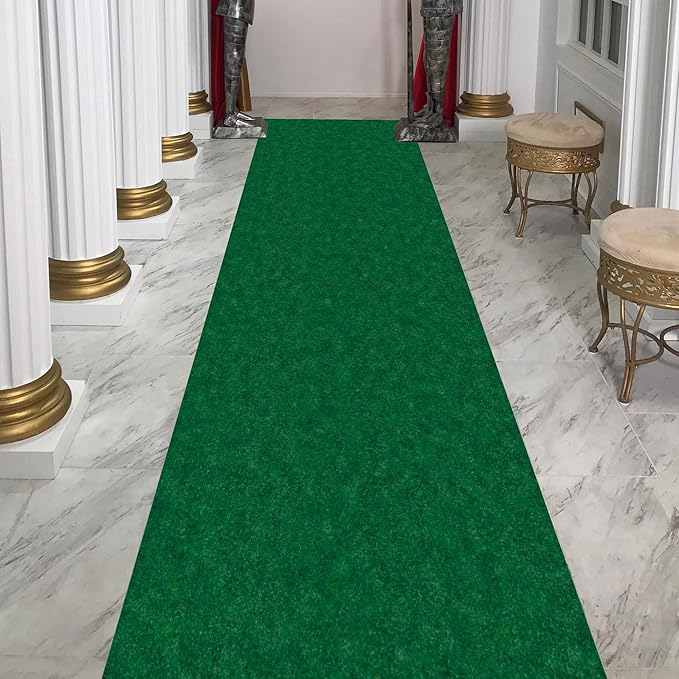 Ottomanson 2' x 22' Hallway Runner with Scraper Pile Extra Durable Non-Slip Rug Mat for Indoor & Outdoor Use - Ideal for Kitchen, Entryway, Patio & Garage - High-Traffic Carpet, Green