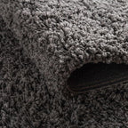Unique Loom Solid Shag Collection Area Rug (3' 3" x 5' 3" Oval, Graphite Gray)