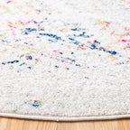 SAFAVIEH Tulum Collection Area Rug - 11' Round, Ivory & Blue, Moroccan Boho Tribal Design, Non-Shedding & Easy to Clean, Ideal for Living Room, Bedroom, Dining Space (TUL272C)