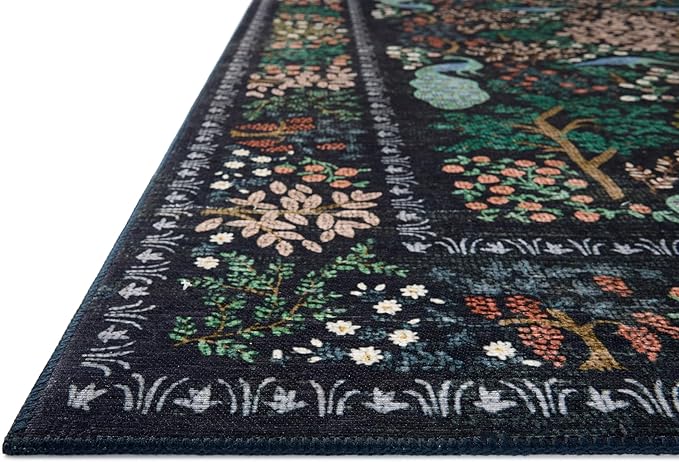Loloi Rifle Paper Co. Canopy Collection CNP-05 Charcoal 3'-9" x 5'-9" Accent Rug