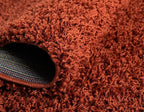 Unique Loom Solid Shag Collection Area Rug (3' 3" x 5' 3" Oval, Terracotta)
