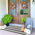 KOZYFLY Black and White Striped Porch Runner Rug 2x4.3 Ft Washable Outdoor Rug Farmhouse Outdoor Doormats Double Front Door Rug Striped Runner for Front Door Kitchen Hallway Bathroom
