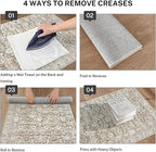 Vintage Floral 2x6 Runner Rug, Beige Tan White Washable Kitchen Runner Rug Non-Slip Neutral Hallway Rug Runner Thin Printed Faux Wool Super Soft Carpet for Entryway Bedroom Laundry Room Indoor