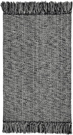 Collive Washable Area Rug 3' x 5', Modern Woven Kitchen Rugs, Black/Cream Braided Cotton Rug Indoor Door Mat Throw Carpet for Entryway Living Room Nursery Mudroom Laundry Room