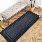 PURRUGS Dirt Trapping Door Mat 24" x 60", Non-Slip/Skid Machine Washable Entryway Rug, Shoes Scraper, Area Rug, Super Absorbent Welcome Mat for Muddy Wet Shoes and Paws, Bluish Grey & Charcoal