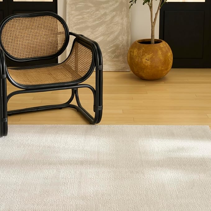 Nourison Home Nordic Ivory 4' x 6' Area Rug - Easy Clean, Non Shedding, Bed Room, Living Room, Dining Room, Kitchen (4' x 6')