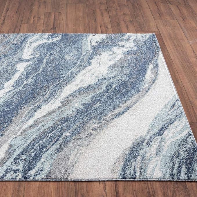 LUXE WEAVERS Lagos Collection 7983 Blue 6x9 Art Deco Area Rug