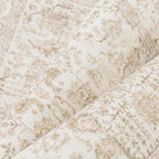 Beige Area Rug 8x10 Machine Washable Large Vintage Living Room Distressed Non Slip Carpet Traditional Indoor Bedroom Retro Floral Accent Throw Rug for Office Kitchen Dining Room