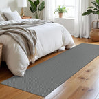 2x8 Ft Braided Runner Rug Washable Runners for Hallways Kitchen Runner Rug with Rubber Backing Cotton Entryway Runner Indoor, Woven Floor Carpet for Hall Kitchen Bedroom, Charcoal Gray/Gray