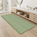 Braided Bathroom Runner Rug,Super Absorbent 24"x48" Non Slip Bath Mats for Bathroom,Boho Runner Rugs for Hallyways,Kitchen,Bedroom,Washable Soft Shower Sink Mat,Sage Green