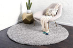 Unique Loom Solid Shag Collection Area Rug (8' Round, Cloud Gray)