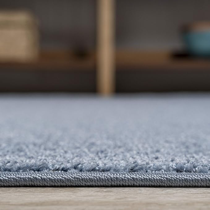 JONATHAN Y Haze Solid Low-Pile Classic Blue Indoor Area Rug 8x10, Coastal,Bohemian,Minimalist,Classic, Easy-Cleaning for Living Room,Bedroom,Kitchen,Pet Friendly,Non-Shedding (SEU100F-8)