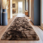 Fluffy Area Rugs for Living Room, Soft Shaggy Carpets for Living Room, Upgrade Anti-Slip Fuzzy Rugs for Kids' Room, Perfect Decor for Modern Home Tie Dye Coffee 2x6Feet