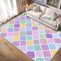 Washable 6x6 Abstract Wave Rug Living Room, Modern Geometric Colorful Design Area Rugs for Bedroom, Abstract Wave Home Decor Carpet, Low Pile, Non Slip, Kids & Pet Friendly (N4170)