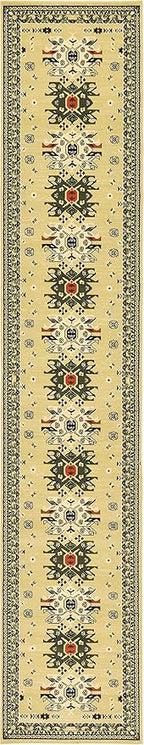 Unique Loom Taftan Collection Border Geometric Tribal Inspired Design Area Rug (3' 0 x 16' 5 Runner, Gold/ Gray)