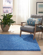 Unique Loom Solid Shag Collection Area Rug (6' 1" x 9' Rectangle, Periwinkle Blue)