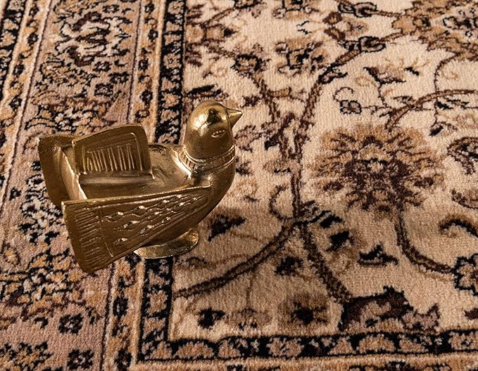 Unique Loom Sialk Hill Collection Area Rug - Washington (9' 10" x 13' 1" Rectangle Ivory/Black)