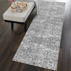 vivorug Grey Runner Rug 2x10 Machine Washable Rug with Non-Slip Backing, Ideal for Kitchen Hallway Entryway Laundry Room - Vintage, Durable, Easy Clean, Low Pile Carpet Runner