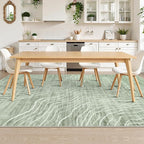 LIVEBOX 8x10 Modern Area Rugs for Living Room, Abstract Non-Slip Washable Rugs, Minimalist Wave Striped Neutral Boys Girl Nursery Area Rug for Bedroom, Carpet for Playroom Office(Sage Green,8'x10')