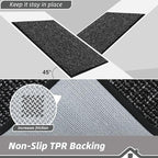 BEQHAUSE Dirt Trapper Door Mat 24" x 60", Non-Slip Washable Doormats Entrance Mat, Dirt Resistant and Absorbent Welcome Mat, Low Profile Floor Mats for Front Back Door and Entryway, Black