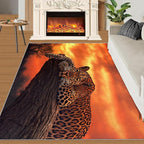 2x4 Sunrise Leopard Runner Rug for Hallway - Sunset African Savanna Kitchen Mat, Wild Animal Kitchen Runner Rug Soft Non Slip Anti Fatigue for Laundry Room Indoor Hallways