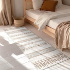 BESTSWEETIE 2x6 Area Rugs for Living Room Washable Moroccan Farmhouse Neutral Geometric Low Pile Non-Slip Soft Print Pattern Rug for Bedroom Kitchen Dining Room Entryway Cream/Brown/Pink