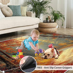 2x4 Autumn Forest Runner Rug for Hallway - Natural Landscape Kitchen Mat, Forest Path Kitchen Runner Rug Soft Non Slip Anti Fatigue for Laundry Room Indoor Hallways