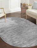 Unique Loom Finsbury Collection Area Rug - Kate (5' 3" x 8' Oval, Gray/ Ivory)