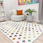 Alfa Rich 3x5 Moroccan White Area Rugs for Living Room Decor Washable Cotton Pet Friendly Runner