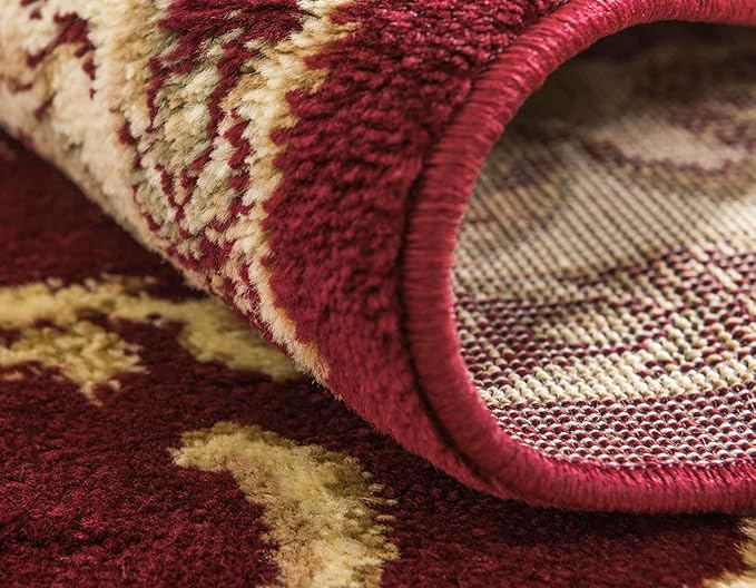 Unique Loom Versailles Collection Traditional Classic Medallion Floral Motif Area Rug (5' 0 x 8' 0 Rectangular, Burgundy/ Ivory)