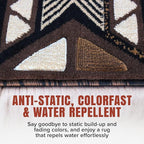 YHSF South West Native American Area Rug C318 - Easy Clean, Thick, Soft, Durable Native Tribal American Indian Inspired Rug for Bedroom/Living Room and More - Chocolate Brown, 8 Feet x 10 Feet