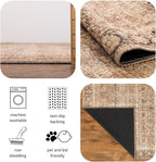 Keen Home Design 2x10 Rug - Machine Washable Runner Rug with Non-Slip Backing, Ideal for Hallway, Entryway, Kitchen, Laundry Room - Vintage, Easy Clean, Durable, Low Pile - (2'6" x 10')