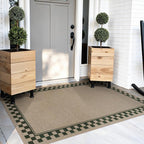 OJIA Easy Jute 3x5 Washable Rugs for Entryway, Farmhouse Checkered Indoor Door Mat Non-Slip Indoor Outdoor Rugs Modern Patio Rug Front Door Mat Outside Entrance Throw Carpet for Entry Porch Decor