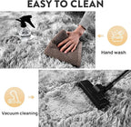 Ultra Soft Fluffy Rugs for Bedroom, Anti-Skid Indoor Carpet Nursery Rugs for Kids Room Home Decor, Rectangular Fuzzy Rug Tie-Dyed Light Grey 5x7 Feet