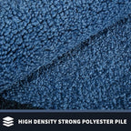 PURRUGS Dirt Trapping Door Mat 34" x 60", Non-Slip/Skid Machine Washable Entryway Rug, Shoes Scraper, Throw Rug, Super Absorbent Area Rug for Muddy Wet Shoes and Paws, Light Blue & Navy