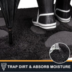 PURRUGS Dirt Trapping Door Mat 32" x 70", Non-Skid/Slip Machine Washable Microfiber Entryway Rug, Dog Doormat, Super Absorbent Welcome Mat for Muddy Wet Shoes and Paws, Charcoal