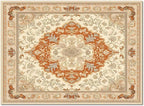Orange Bohemian Rectangular Area Rugs for Living Room Bedroom 5 x 8 ft Vintage Farmhouse Floral Pattern Non-Shedding Soft Low Pile Rug Non Slip Washable Rug for Nursery Entryway Playroom