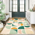 MUJOO Green Rug Boho Washable,3x5 Area Rugs for Bedroom Entryway Living Room Bedside,Small Throw Floor Carpet Non Slip Soft Indoor Modern Abstract Sage Green