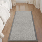 Washable Hallway Runner Rug 2x5 Jute Like Kitchen Runner Mat Rugs Non Slip, Woven Soft Entryway Farmhouse Runner Boho Floor Carpet for Indoor Laundry Hall Backdoor Bedroom Living Room, Grey
